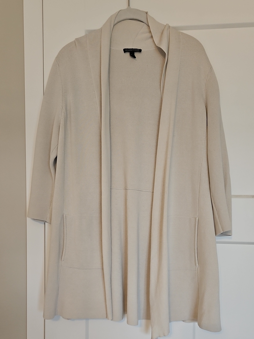 EILEEN FISHER Silk/Organic Cotton Blend 3/4 Sleeve Cardigan